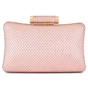 Olga Berg Rihanna Hotfix Clutch in Blush